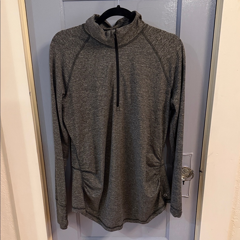 GAP Maternity Charcoal Zip-Up Sweater